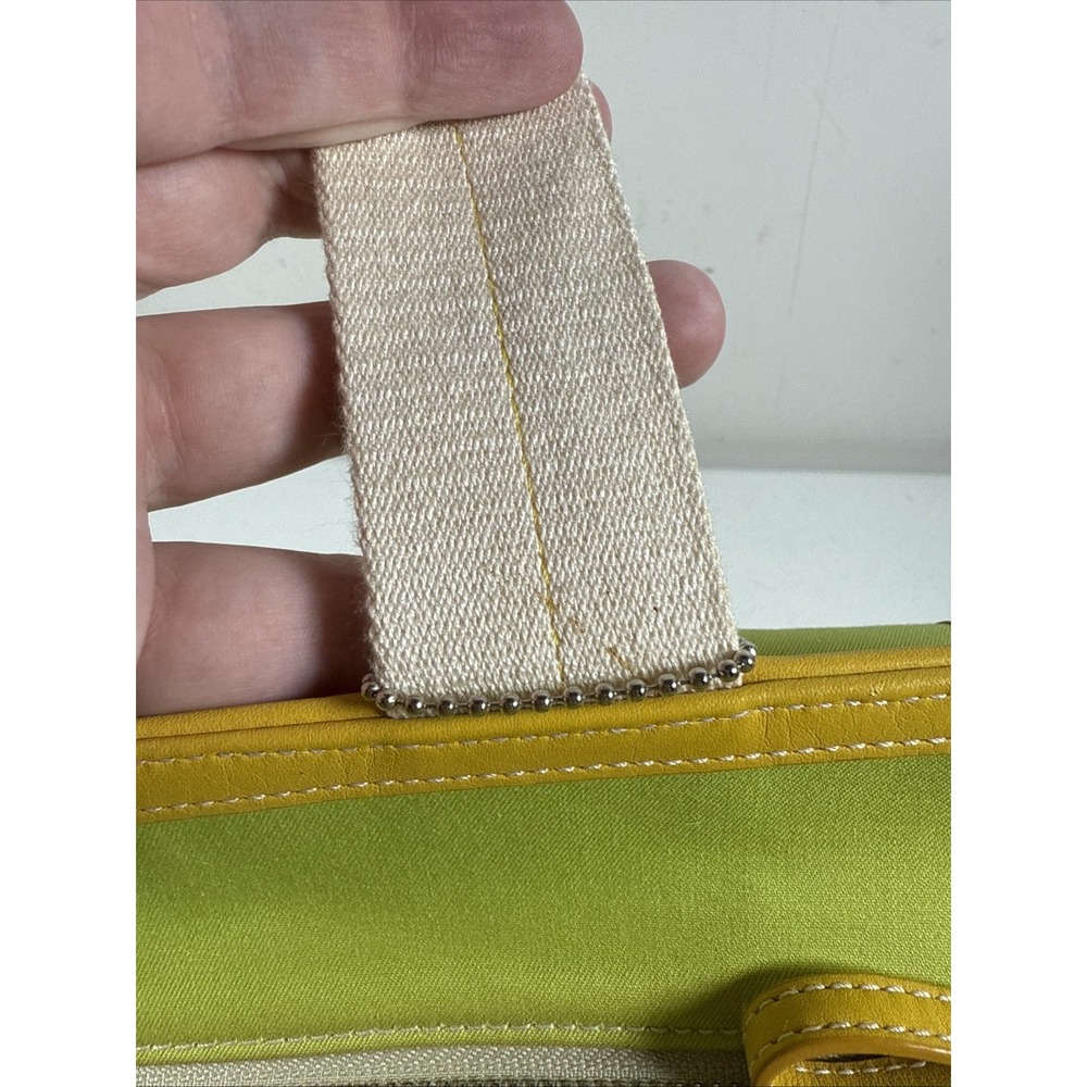 Coach Top Handle Lime Green Tote Zip Multi Pockets Leather Trim Organizer Bag - Picture 10 of 16
